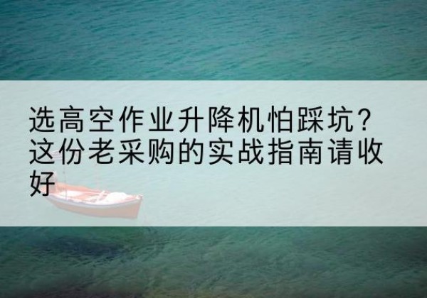 当阳高空作业升降机厂家推荐-选高空作业升降机怕踩坑？这份老采购的实战指南请收好