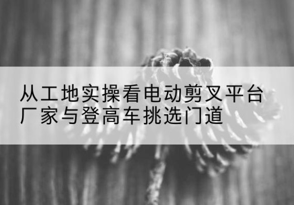 当阳电动剪叉升降平台厂家-从工地实操看电动剪叉平台厂家与登高车挑选门道